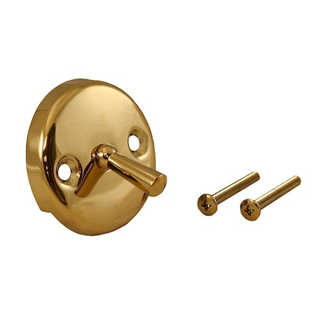 Jones Stephens Polished Brass Two-Hole Trip Lever Overflow Plate with Screws T08003